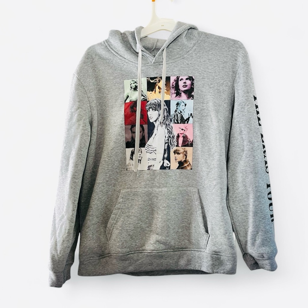 Taylor Swift The Eras Tour Gray Graphic Music Concert Hoodie